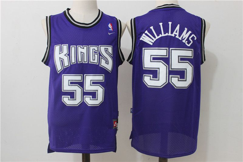 Men Sacramento Kings #55 Williams Purple Throwback NBA Jerseys->sacramento kings->NBA Jersey